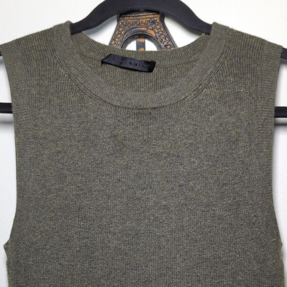 Jenni Kayne Sweater Dress Green Cotton Cashmere Maxi Sleeveless Women's Size S - Picture 3 of 5